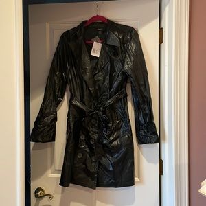 PLUS SIZED FAUX LEATHER MINI DRESS